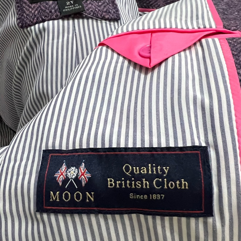 Best Price New Herringbone Chevron Parke Wool Blazer lavender luxury wool - Picture 3 of 7